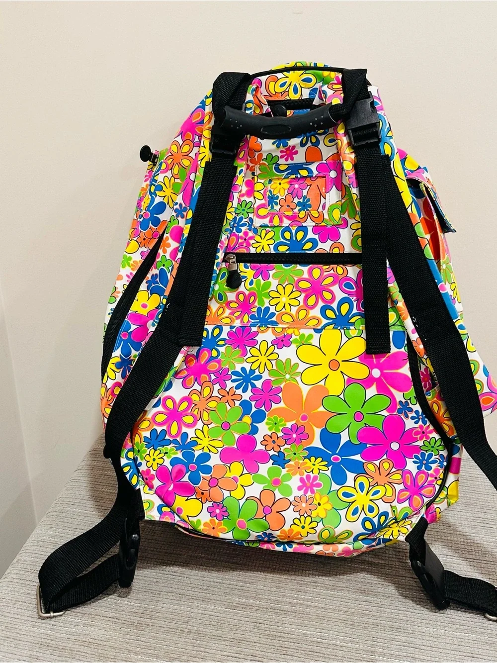 Jetpac Life Is Tennis Backpack Sling Bag 70s Neon Flower Power Lynne Tauchen